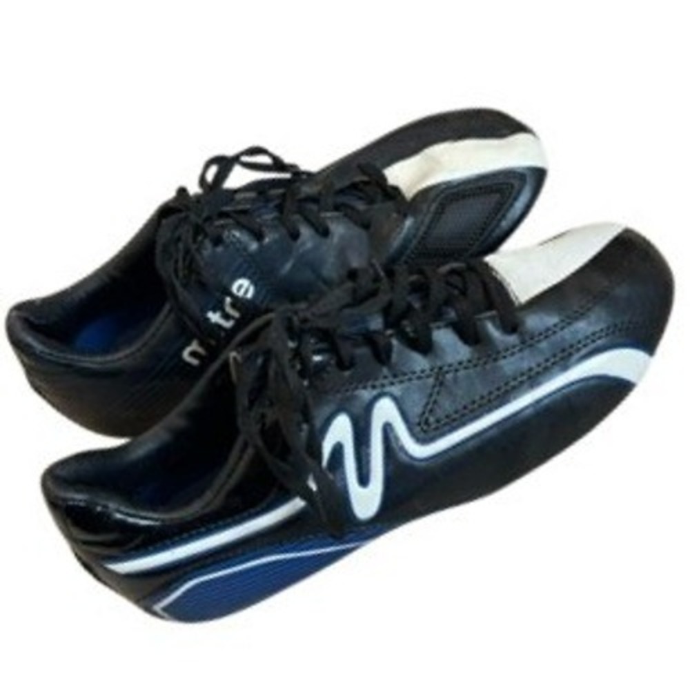 Mitre Mens Soccer Cleats Black White Blue MT1300001 Size 7 Firm Ground FG Shoes